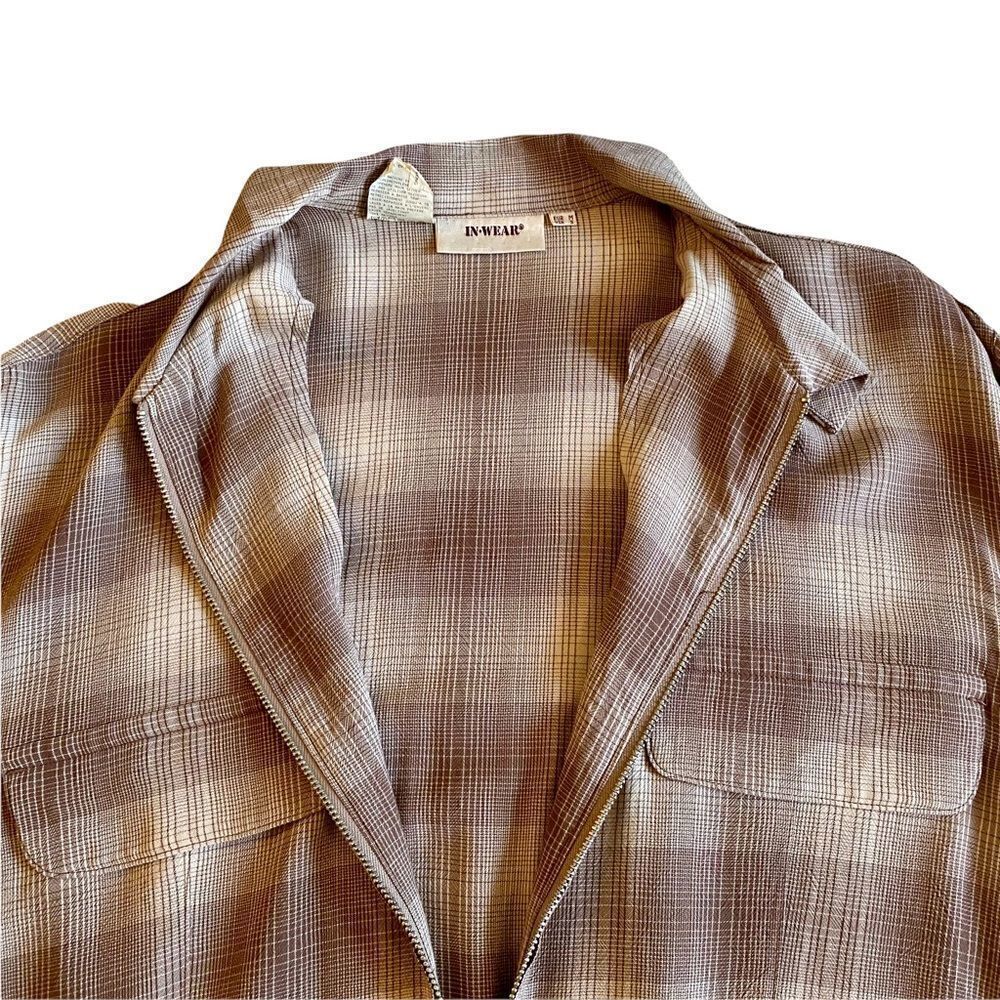 Vintage 90s InWear Brown Checked Jacket - Picture 10 of 11